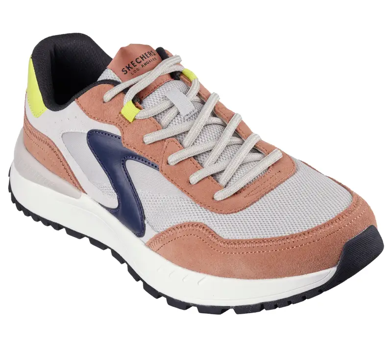 Uomo FURY FURY LACE LOW Sneakers Bruno / Grigio / Blu / Giallo | Skechers Marrone