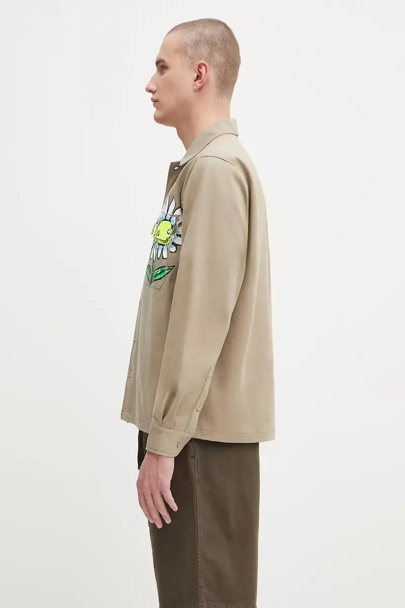 camicia in cotone Daisy workshirt uomo colore beige SHF07B014 miniatura 2