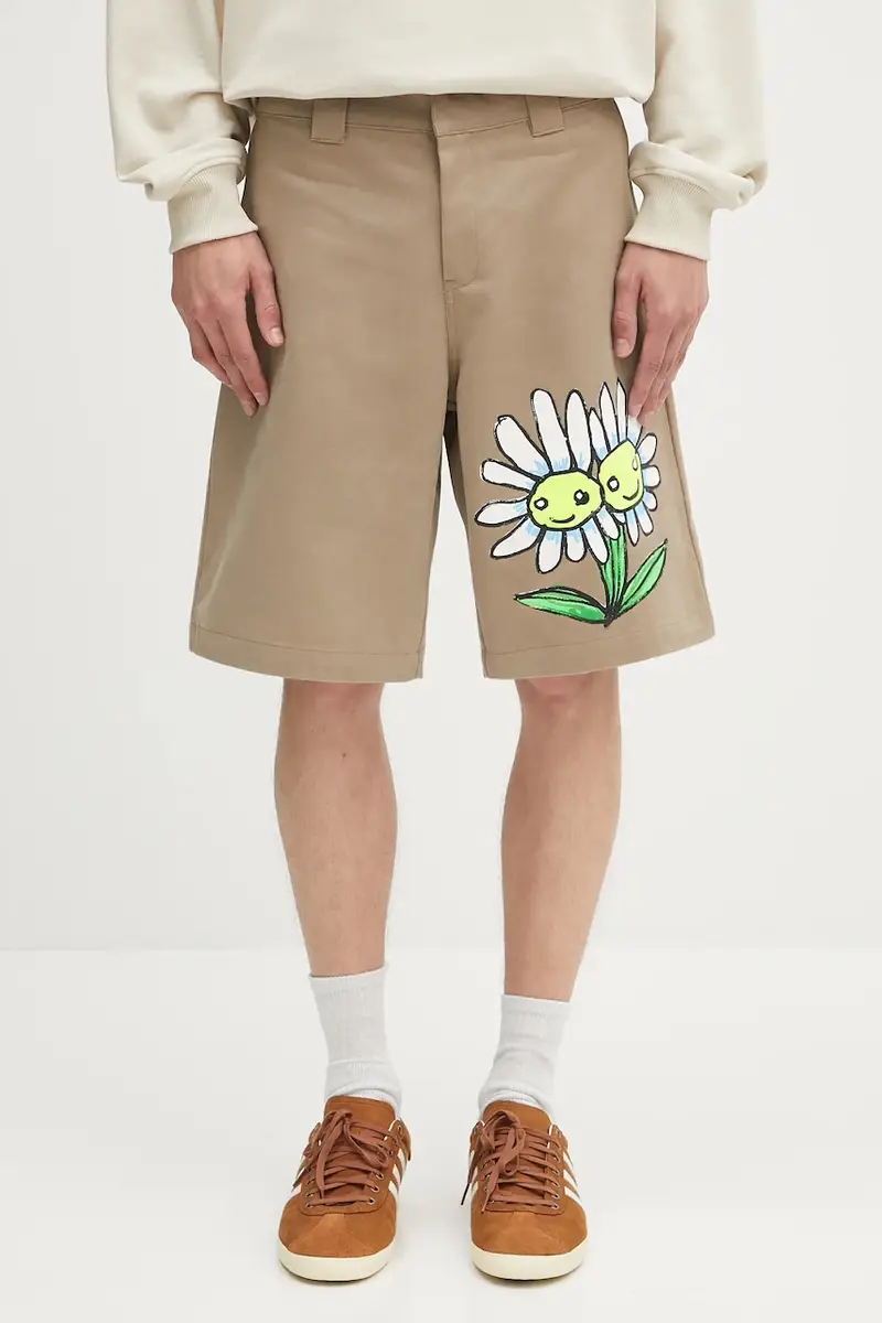 pantaloncini in cotone Daisy uomo colore beige SHF07P014