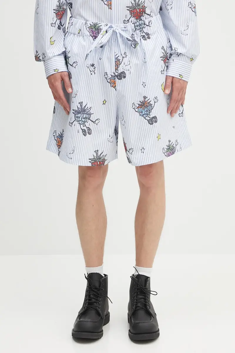 pantaloncini in cotone Strawbabies uomo colore blu SHF07P012