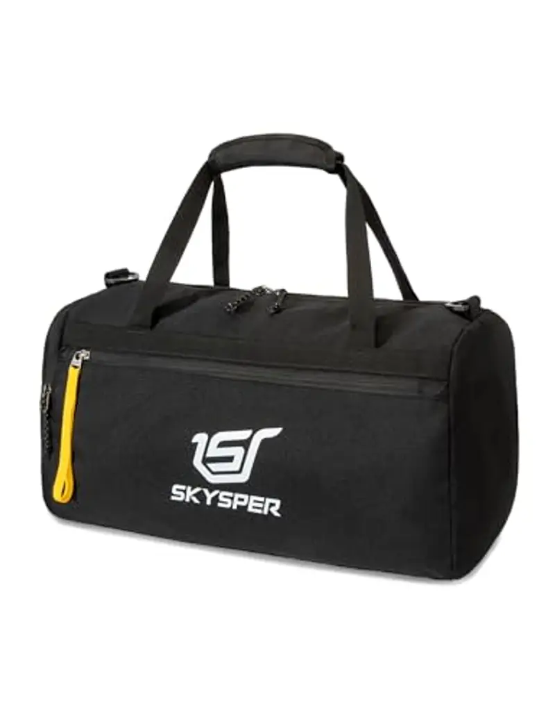 SKYSPER Borsone da Palestra 30L, Borsa da Palestra Separazione Bagnato e Asciutto Borsone Sportivo per Uomo Donna Viaggio Fitness Piscina Yoga