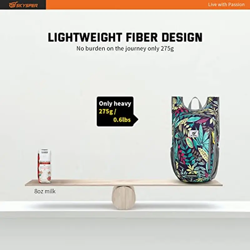 SKYSPER Piccolo zaino da trekking da 10 l, leggero, da viaggio, per donne e uomini miniatura 3