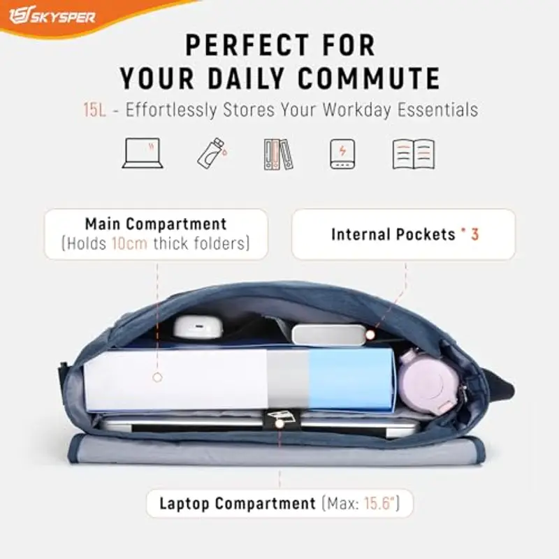 SKYSPER Borsa a tracolla Uomo Blu 1600543 miniatura 3