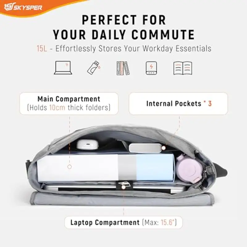 SKYSPER Borsa a tracolla Donna Grigio 1249045 miniatura 3