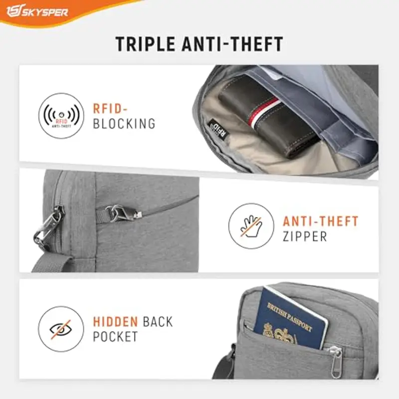 SKYSPER Borsa messenger Uomo Grigio 954561 miniatura 2