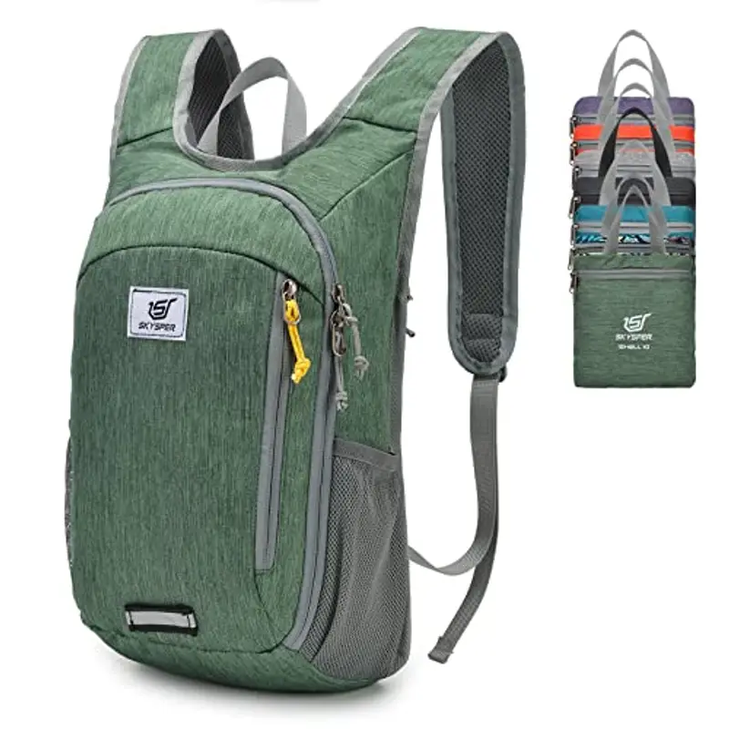 SKYSPER Zaino Leggero Pieghevole 10L, Zainetto Richiudibile Zaino Hiking Salvaspazio per Trekking Viaggi Brevi Escursioni Ciclismo