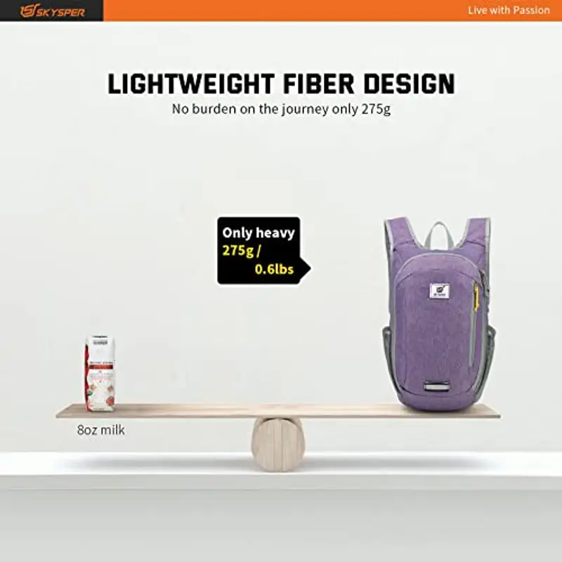 SKYSPER Zaino Leggero Pieghevole 10L, Zainetto Richiudibile Zaino Hiking Salvaspazio per Trekking Viaggi Brevi Escursioni Ciclismo miniatura 2