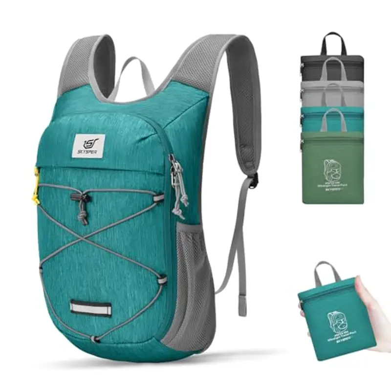 SKYSPER Zaino Trekking 10L, Zaino Ultraleggero Pieghevole per Uomo e Donna, Ideale per Viaggi e Escursioni in Bici