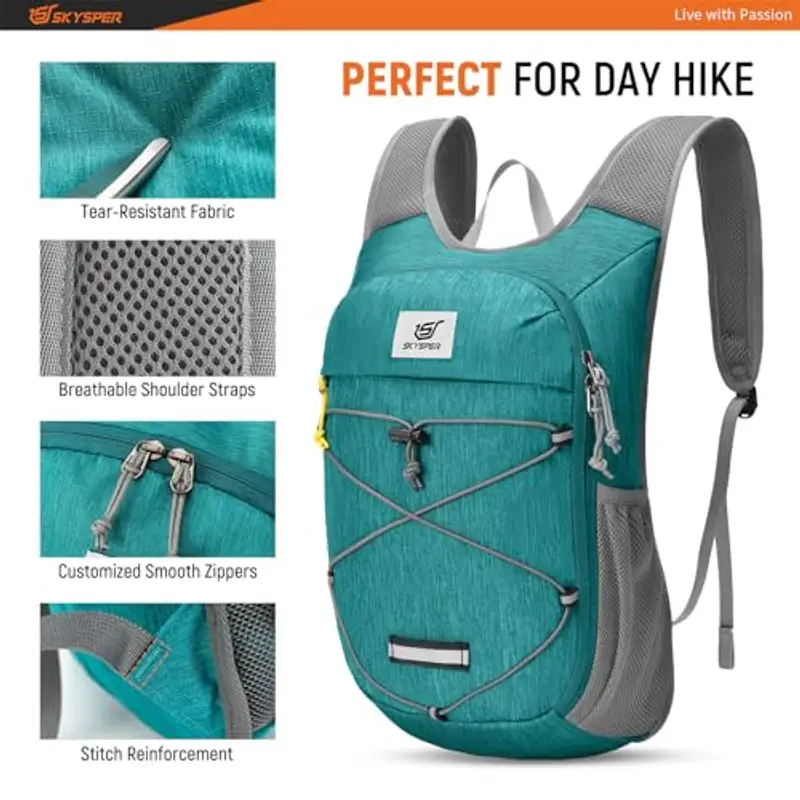 SKYSPER Zaino Trekking 10L, Zaino Ultraleggero Pieghevole per Uomo e Donna, Ideale per Viaggi e Escursioni in Bici miniatura 3