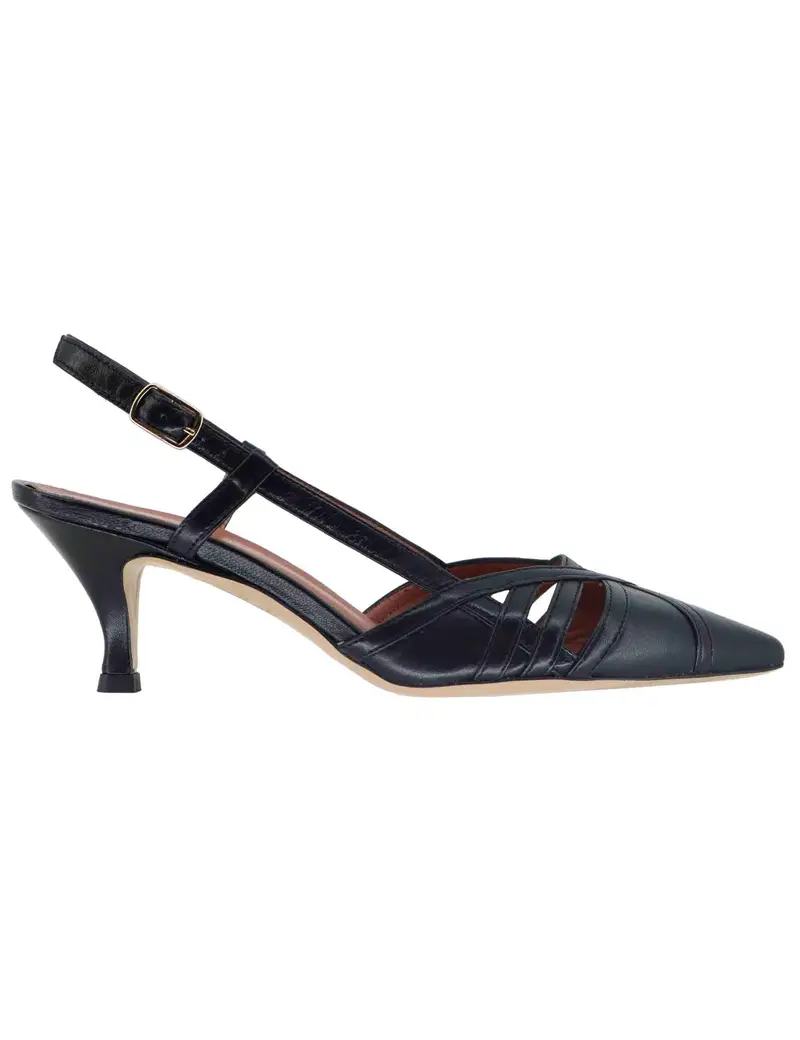 Slingback donna in pelle nera