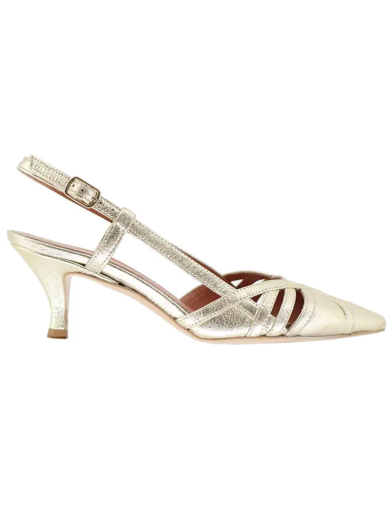 Slingback donna in pelle platino
