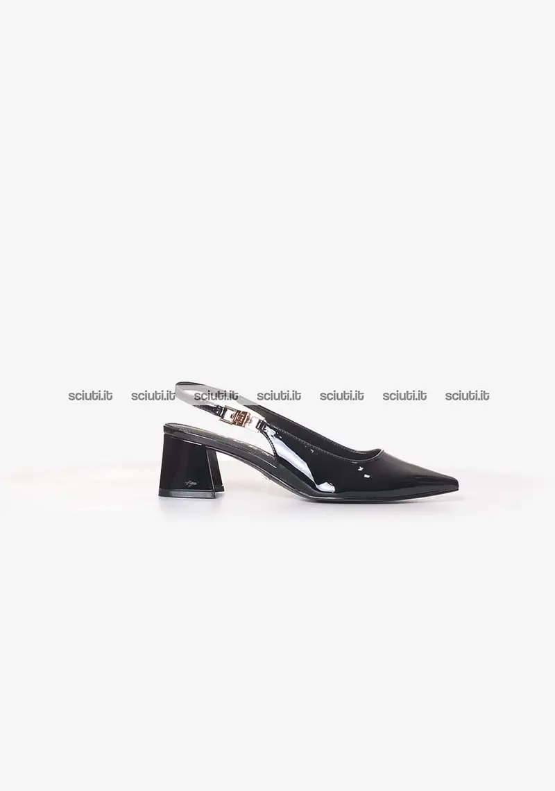 Slingback Guess donna nere Zabela in vernice