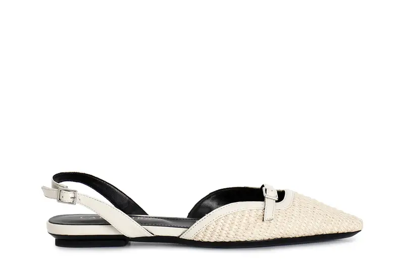 slingback in paglia intrecciata osso 38