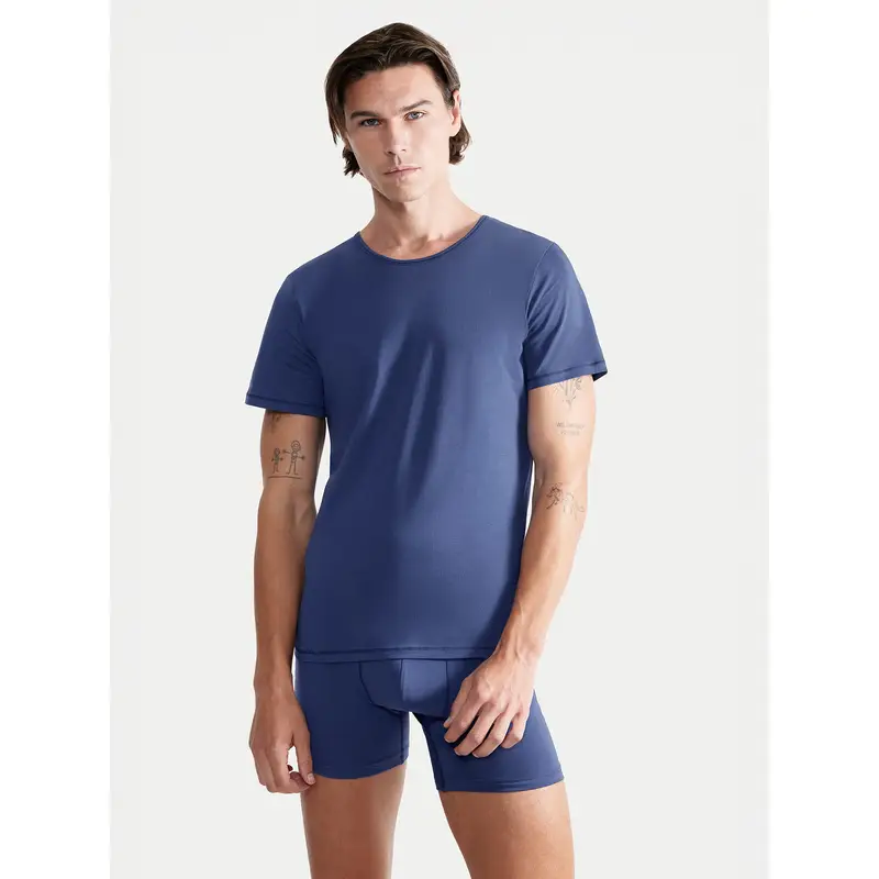Canottiera 10222373 Blu Slim Fit