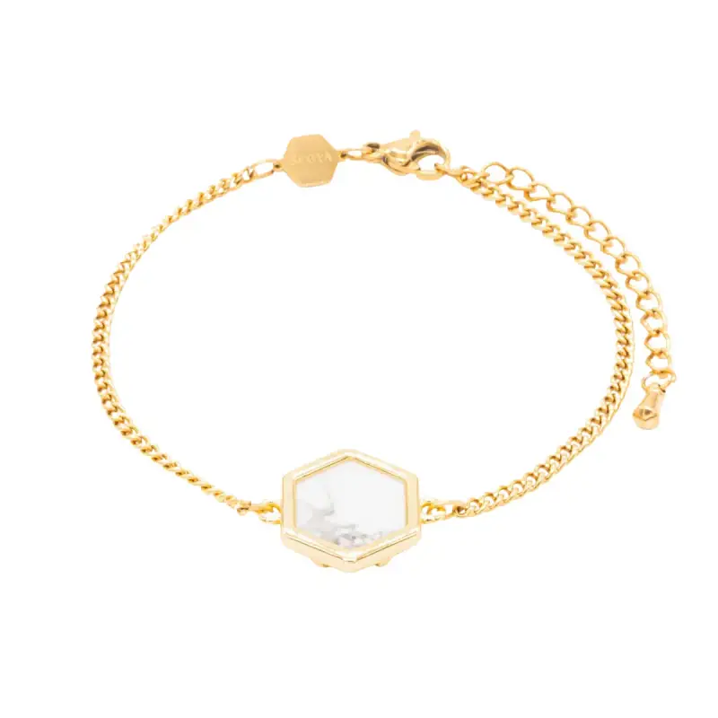 Braccialetto in pietre di Howlite da donna Sloya Hexalia