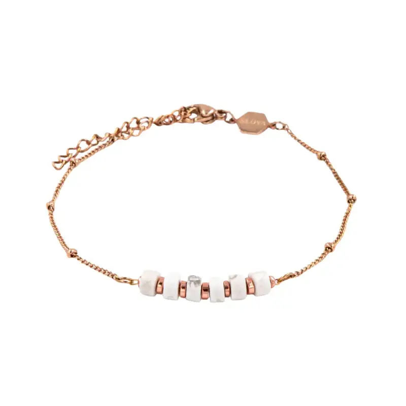 Braccialetto in pietre di Howlite da donna Sloya Piana