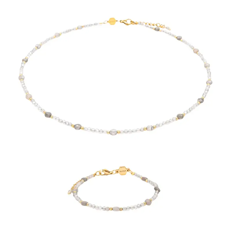 Collana e bracciale in pietre di Labradorite donna Sloya Paloma