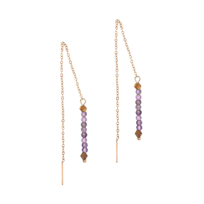 Orecchini pendenti in pietre ametista donna Sloya Lumia