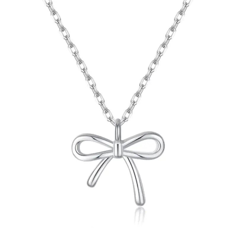 SLUYNZ Collana girocollo in argento Sterling 925 per donne e ragazze con fiocco, small, Argento sterling, Nessuna pietra preziosa