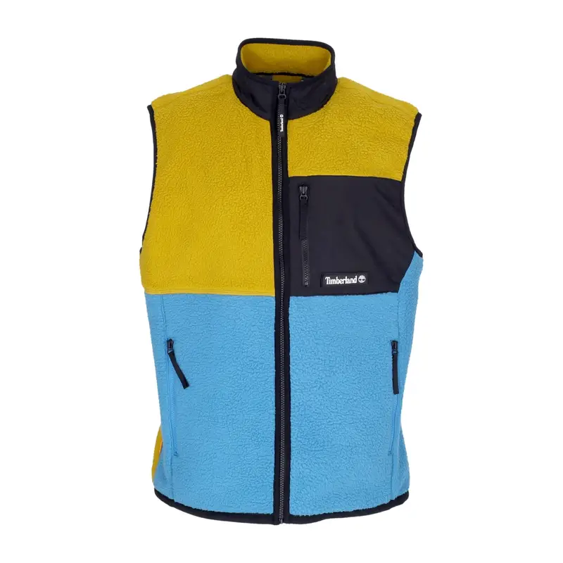 Smanicato Uomo Sherpa Fleece Vest Golden Palm/sea Of Belize