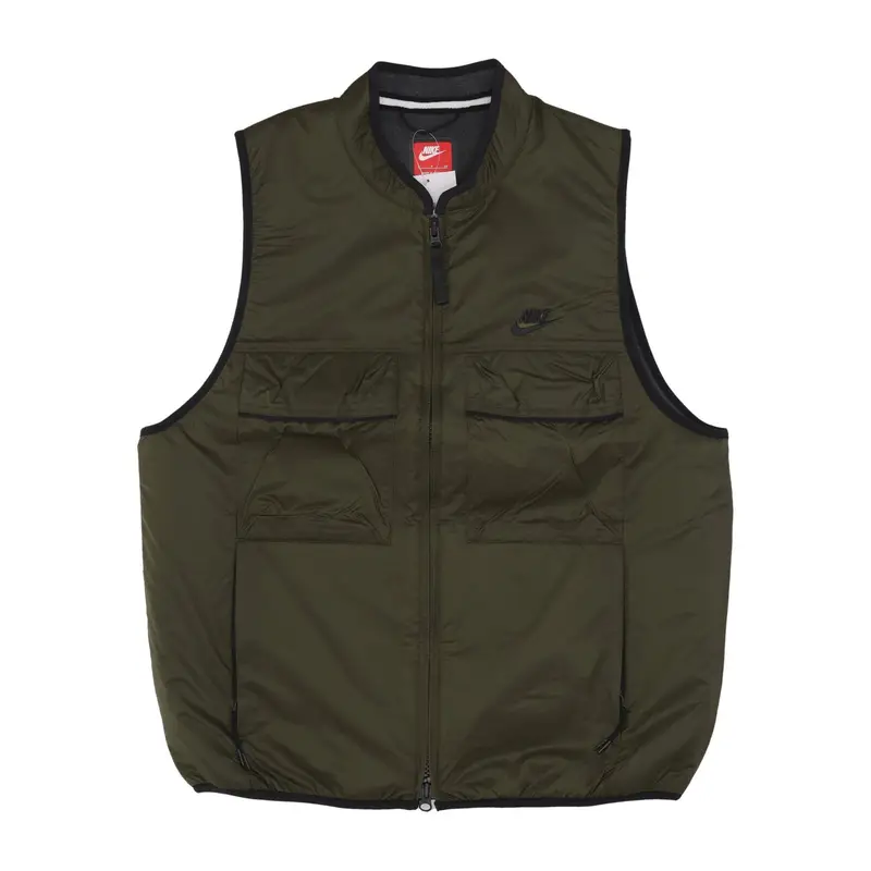 Smanicato Uomo Tech Fleece Utility Vest Cargo Khaki/black