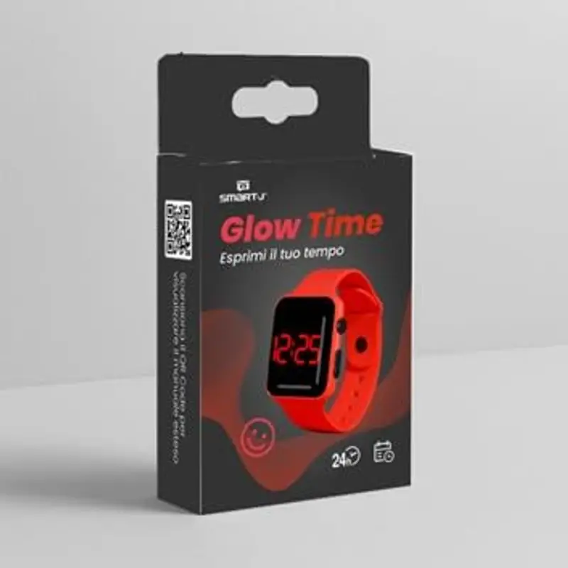 SMART-J – Orologio Digitale LED Unisex Glow Time | Display Rosso su Nero, Cinturino Colorato Regolabile in Silicone | miniatura 3