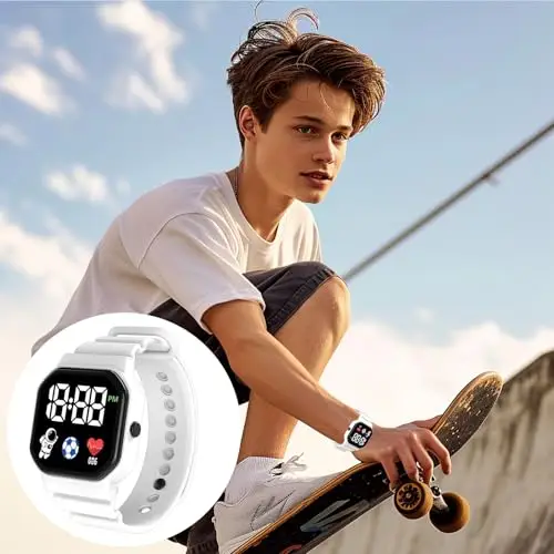 Smart Kids, Digital Children, Comodi Sport Waterproof Waterproof Per BambiniVannando Elettronica A Quadrata A Prova Di miniatura 2