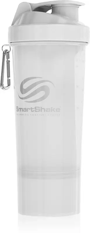 Slim shaker per lo sport + recipiente colore Pure bianco 500 ml