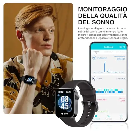 ASEEYIRJ Smartwatch Uomo Nero 3171648 miniatura 3