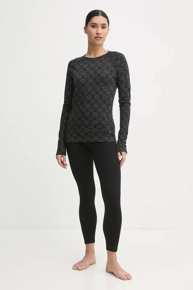 longsleeve funzionale Classic Thermal Merino colore rosa Nero miniatura 2