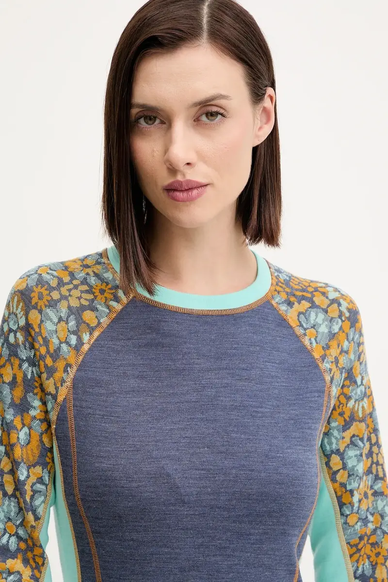 longsleeve funzionale in cotone colore blu SW002983 miniatura 4