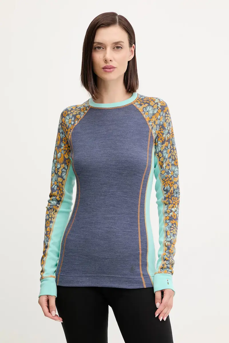 longsleeve funzionale in cotone colore blu SW002983