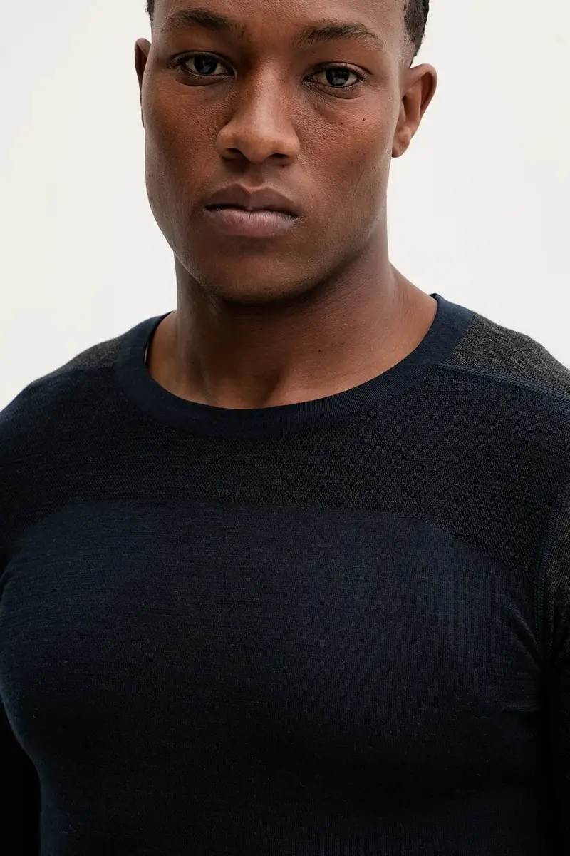 longsleeve funzionale Intraknit Thermal Merino colore grigio Blu navy miniatura 3