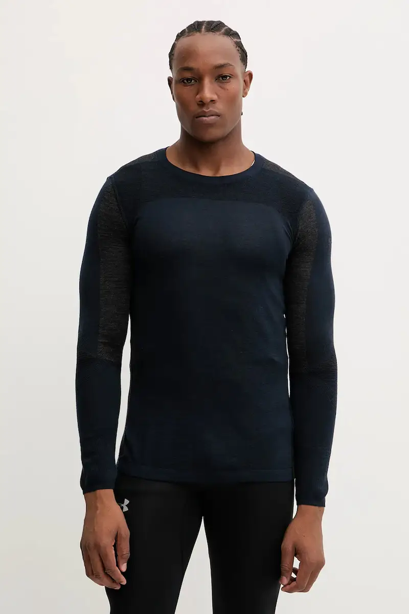 longsleeve funzionale Intraknit Thermal Merino colore grigio Blu navy
