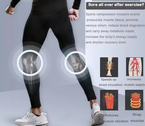 Smatstyle Pantaloni a Compressione da Uomo Calzamaglia per Compressione Sportiva Base Layer Calzamaglie Sportive miniatura 2