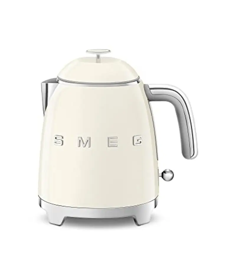 Smeg, Bollitore Elettrico Piccolo KLF05CREU 0,8 L, Filtro Acciaio Inox, Autospegnimento di Sicurezza, Indicatore