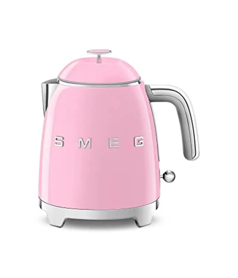 Smeg, Bollitore Elettrico Piccolo KLF05PKEU 0,8 L, Filtro Acciaio Inox, Autospegnimento di Sicurezza, Indicatore