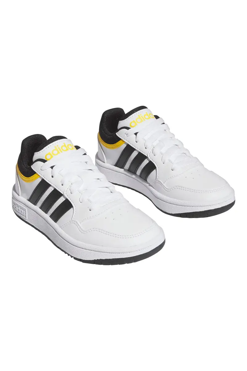 Sneakers Adidas Hoops 3 K Bianche e Nere miniatura 2
