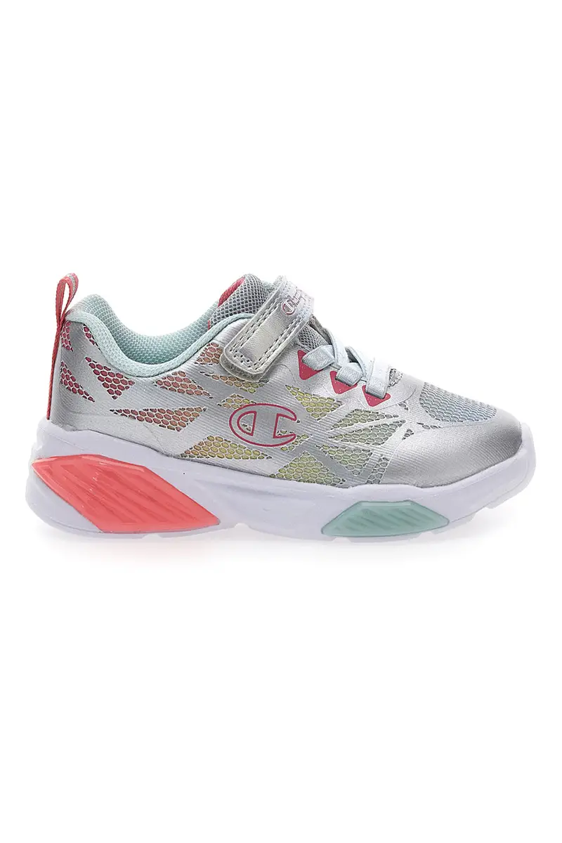 Sneakers argento con luci multicolor con strappo Champion Wave Tri G TD