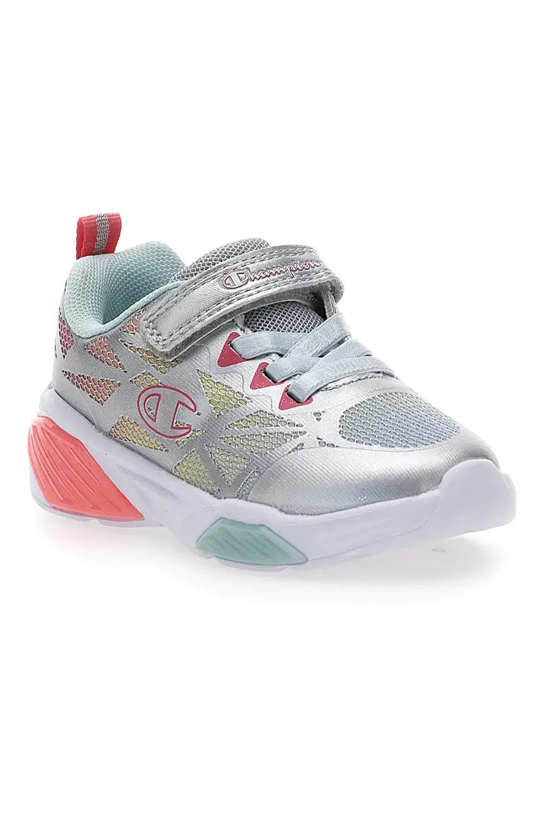Sneakers argento con luci multicolor con strappo Champion Wave Tri G TD miniatura 2