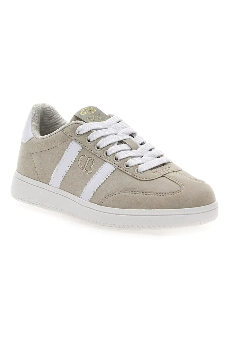 Sneakers Beige con Bande Laterali Bianche COTTON BELT AMELIE SD miniatura 2