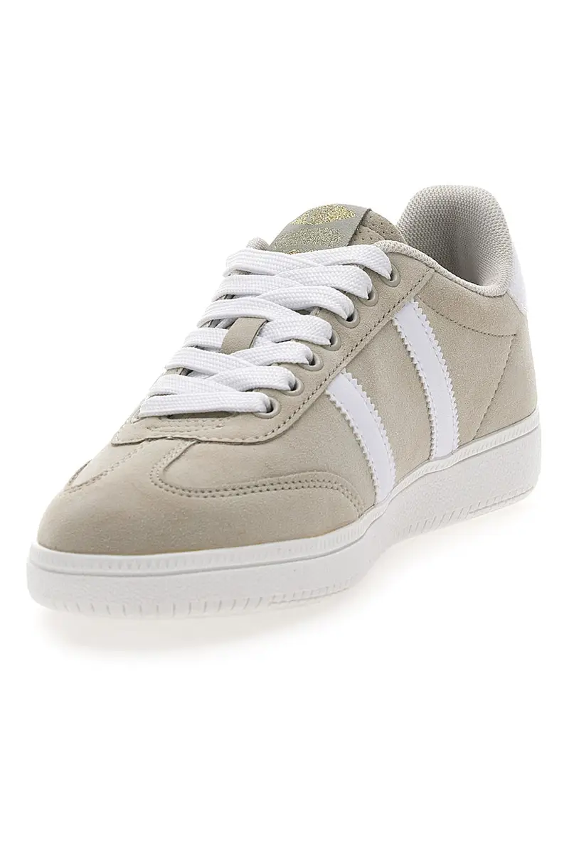 Sneakers Beige con Bande Laterali Bianche COTTON BELT AMELIE SD miniatura 3