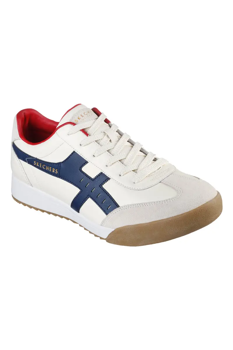 Sneakers Beige con Dettagli Blu e Rossi SKECHERS ZINGER MANZANILLA miniatura 2