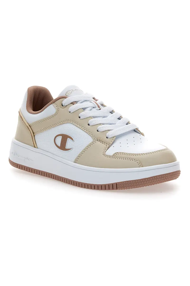 Sneakers beige e bianche con dettagli color sabbia Champion RD18 2.0 Low miniatura 2