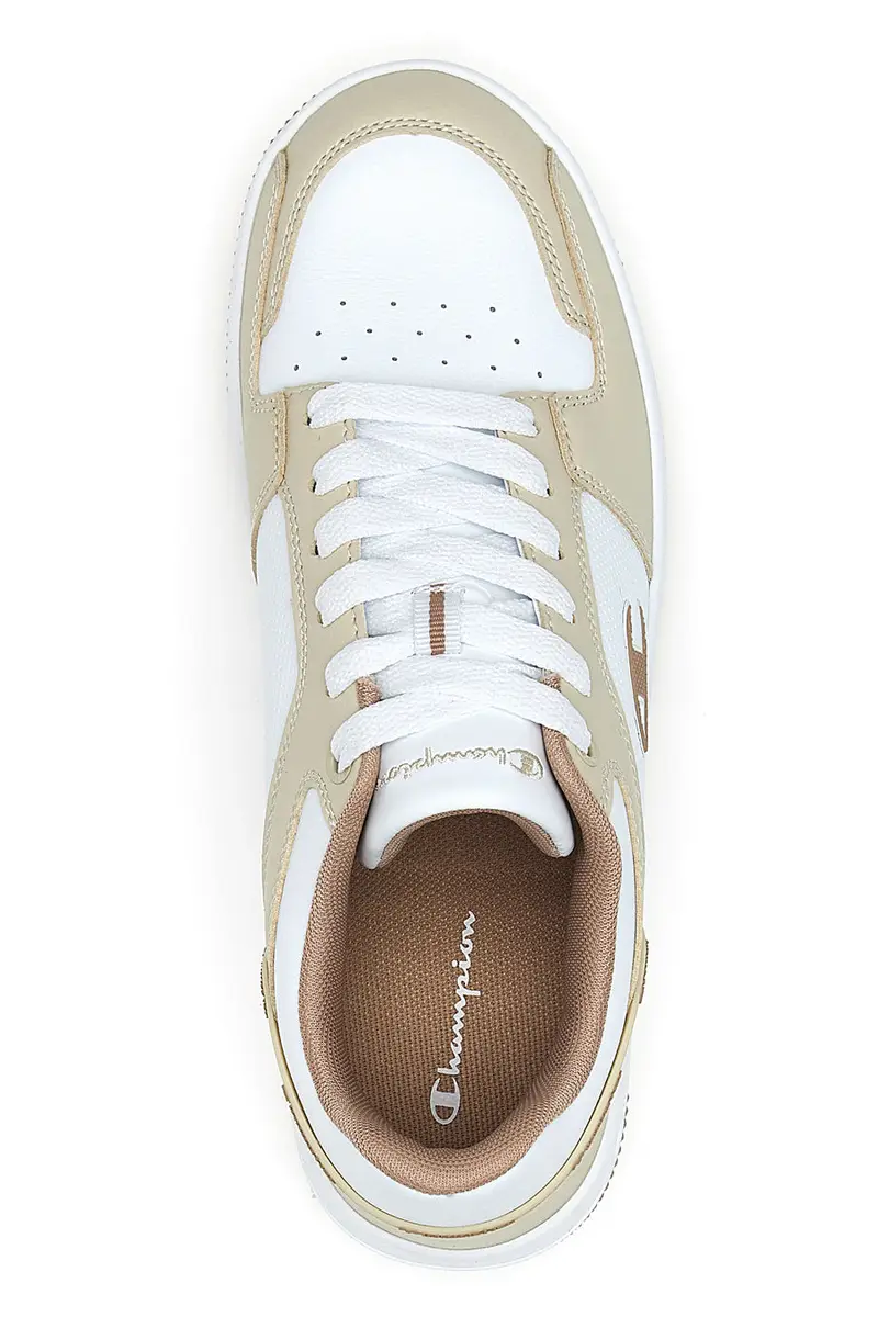 Sneakers beige e bianche con dettagli color sabbia Champion RD18 2.0 Low miniatura 3