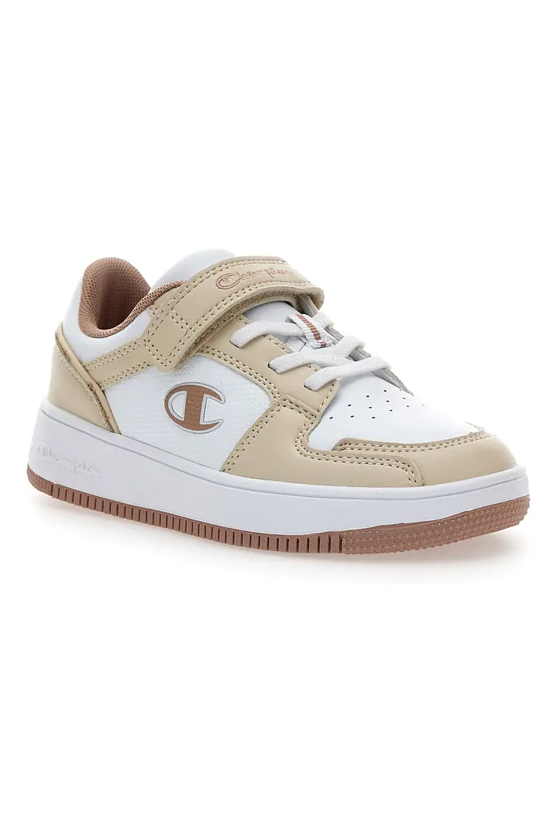 Sneakers beige e bianche con strappo Champion RD18 2.0 Low G PS miniatura 2
