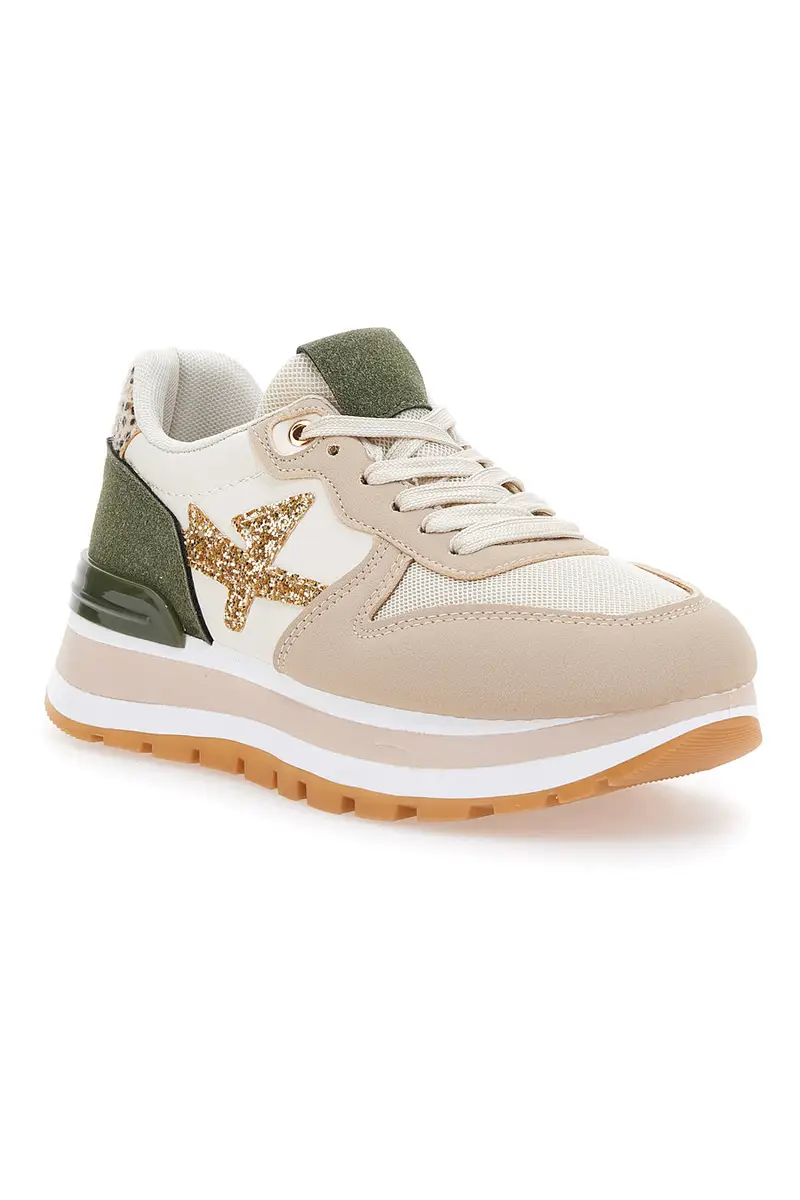 Sneakers Beige e Verdi con Platform Prima Riga 461 miniatura 2