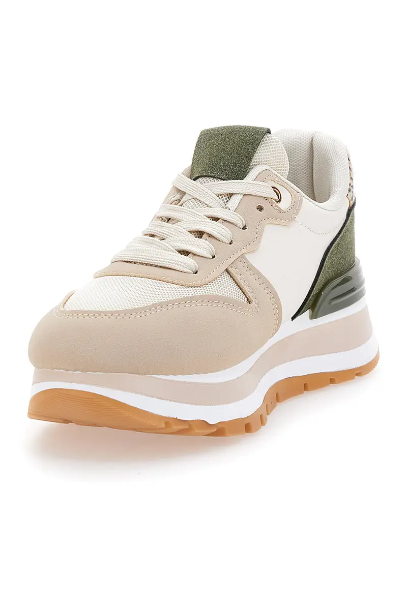 Sneakers Beige e Verdi con Platform Prima Riga 461 miniatura 3