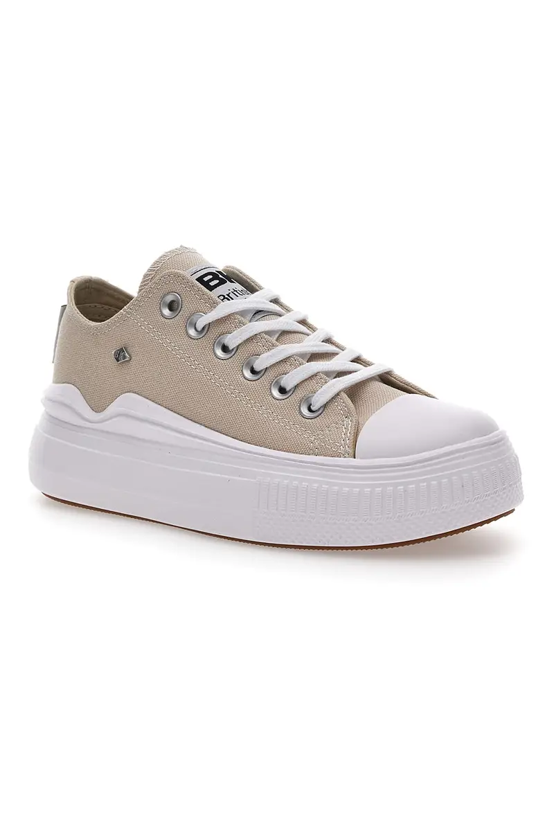 Sneakers Beige In Tela Con Platform British Knight Kaya Flow Low miniatura 2