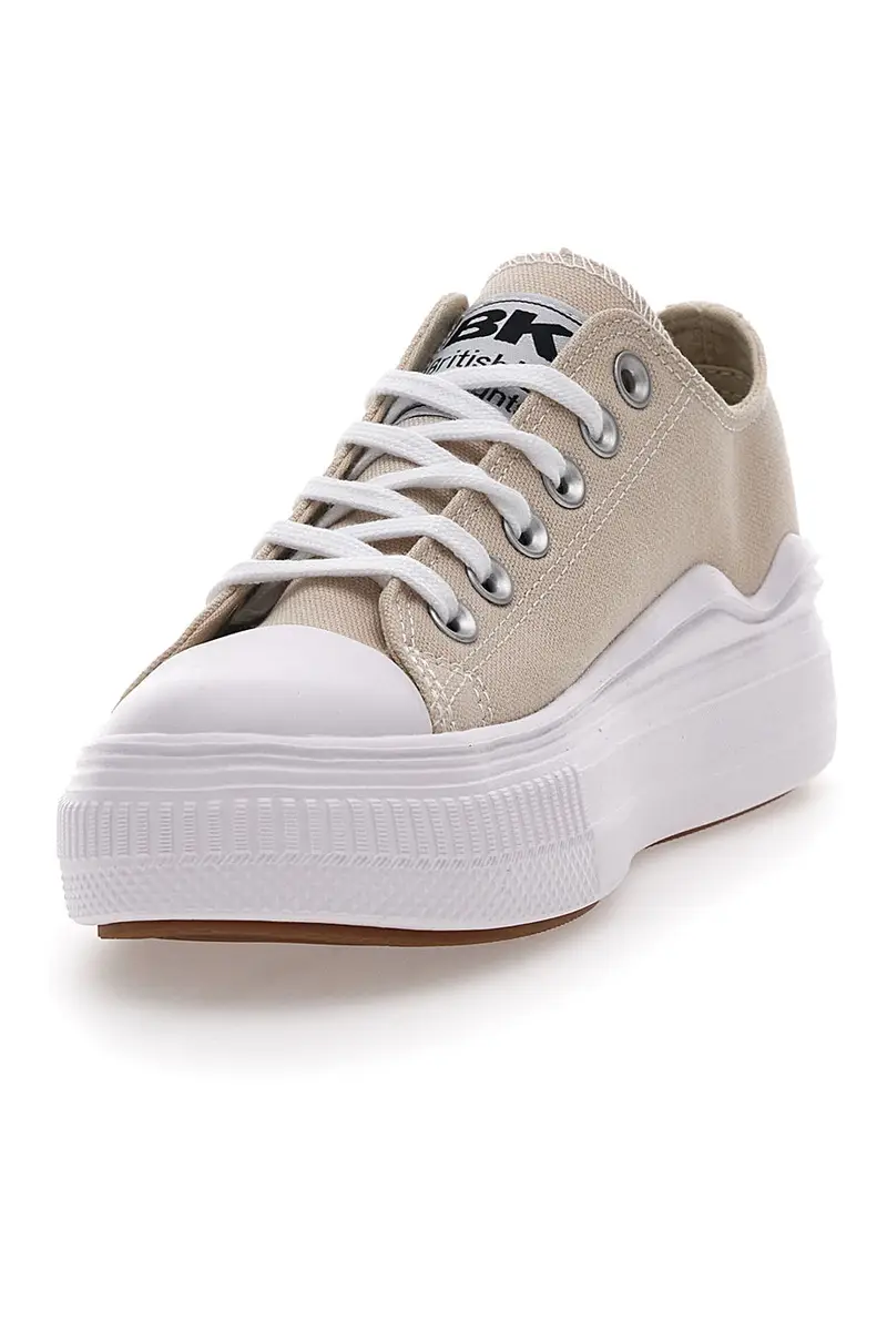 Sneakers Beige In Tela Con Platform British Knight Kaya Flow Low miniatura 3